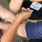 We like to 'tattoo' (with eyeliner) our lab motto on our arms before giving talks.